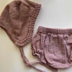 Kate Quinn Wild Rose Bloomers & Ruffle Bonnet  3-6